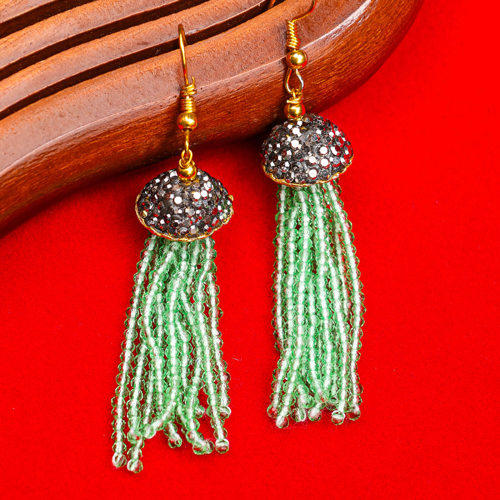 Light Green Crystal pearl mala
