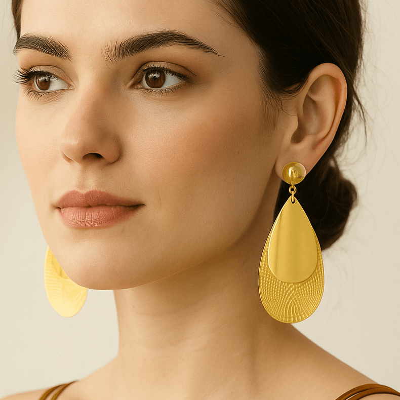 Gold plated drop earring