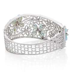 Royal American Diamond Rhodium Plated  open able Kada