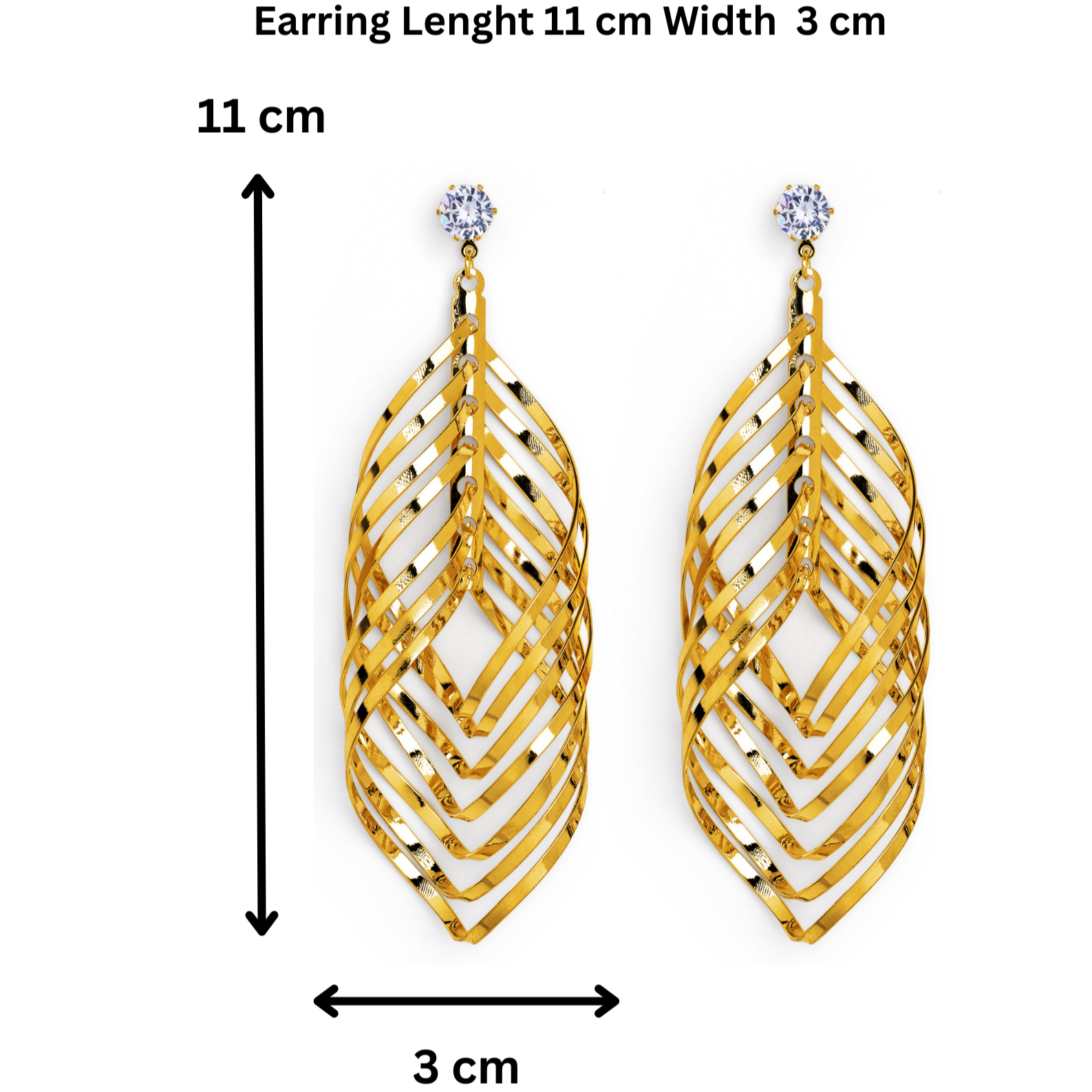Leaf Shaped metallic Earring