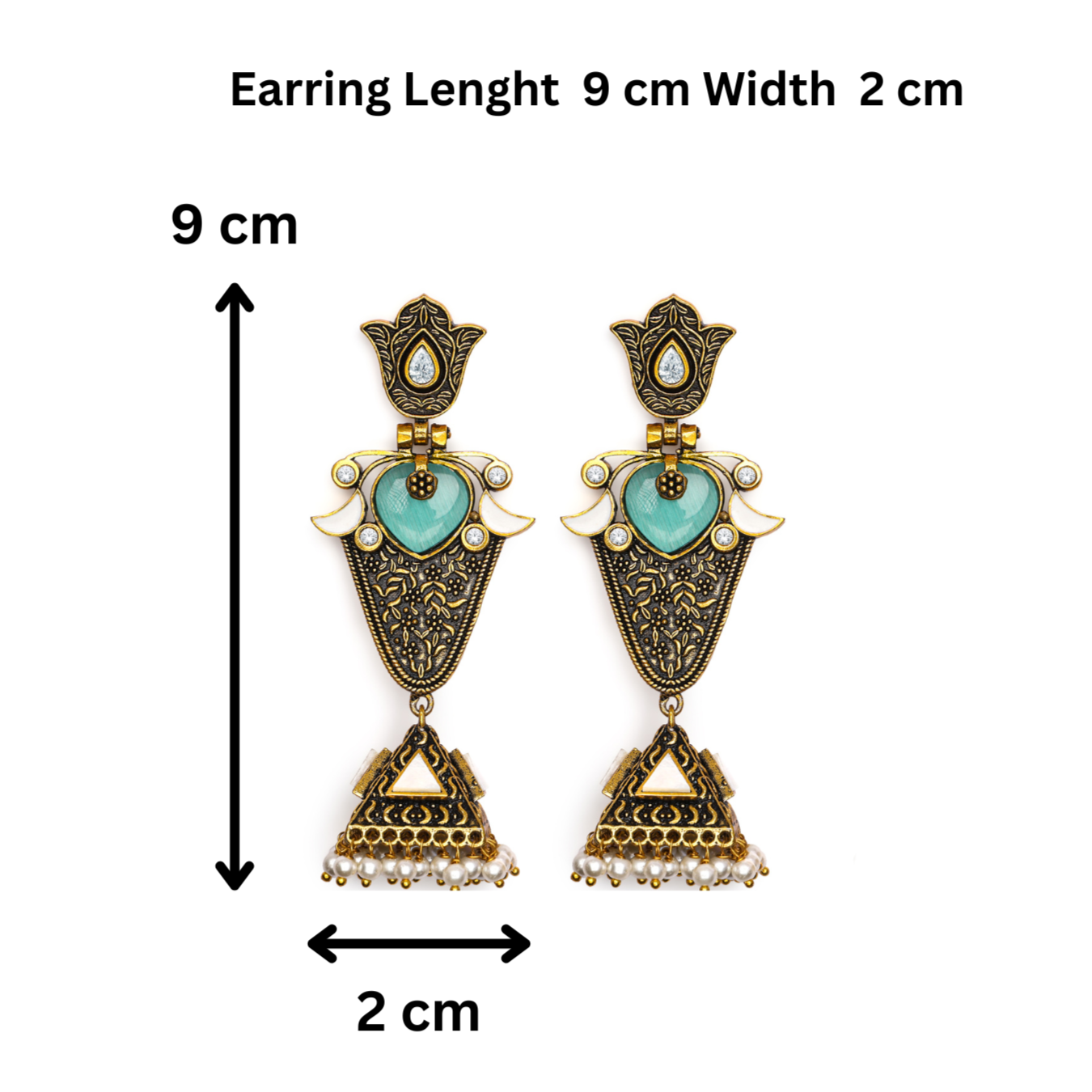Antique Mehandi tone antique drop earring