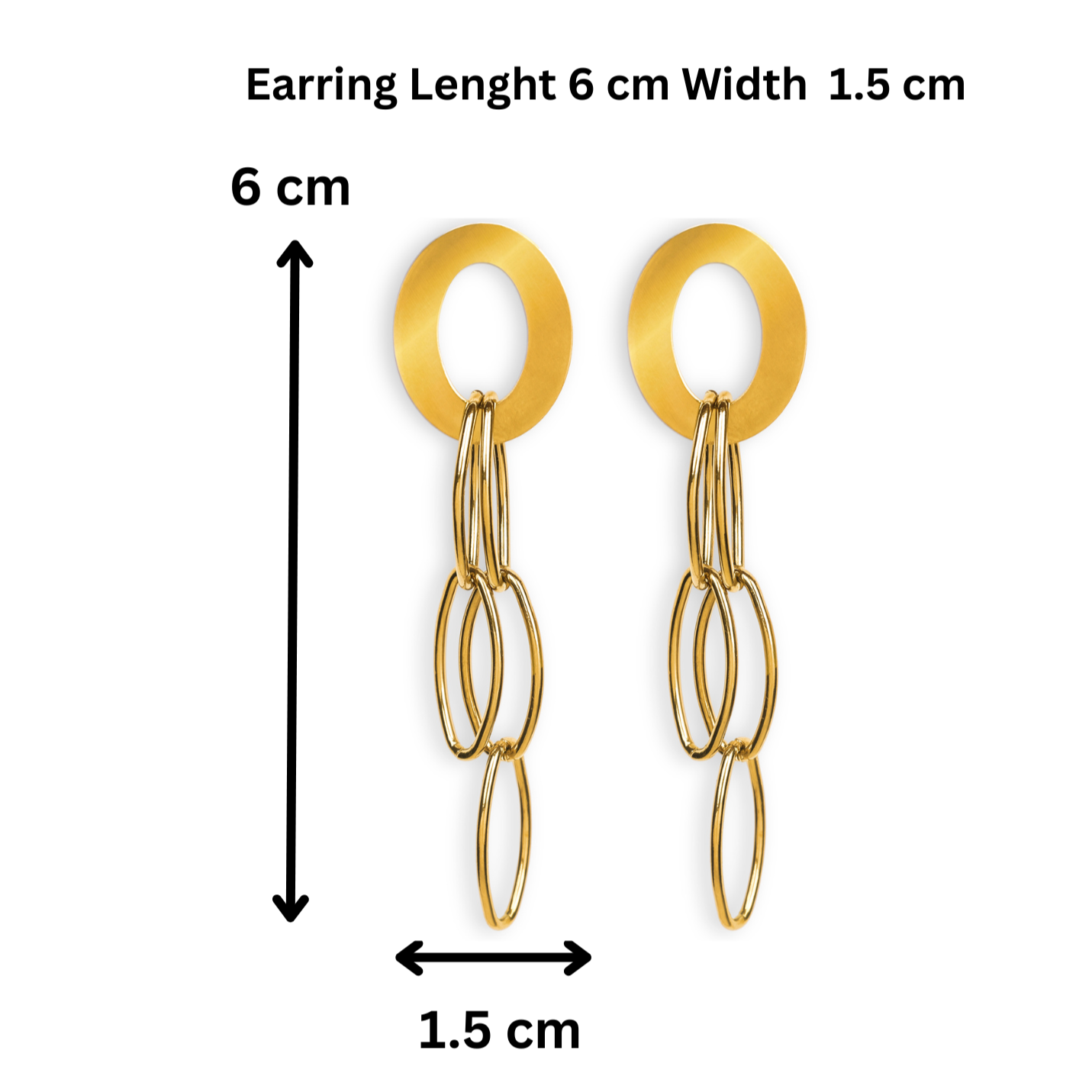 Interlocking chain link drop earring