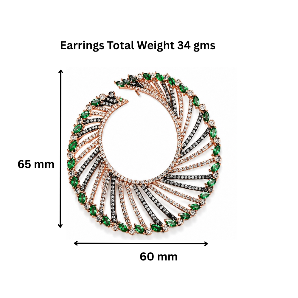 Luxe Emerald Swirl Earrings