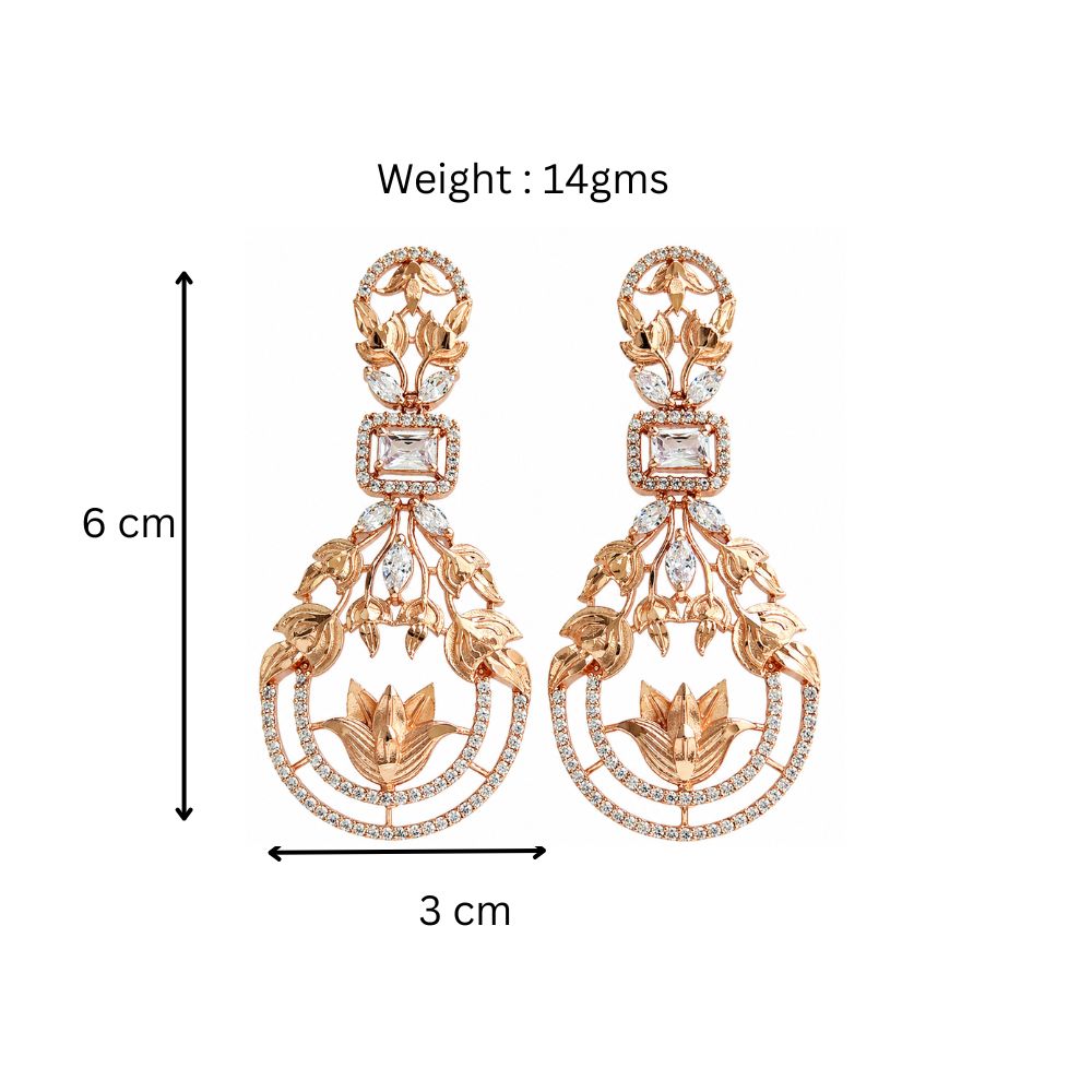 Rose Gold Lotus Bloom Earrings