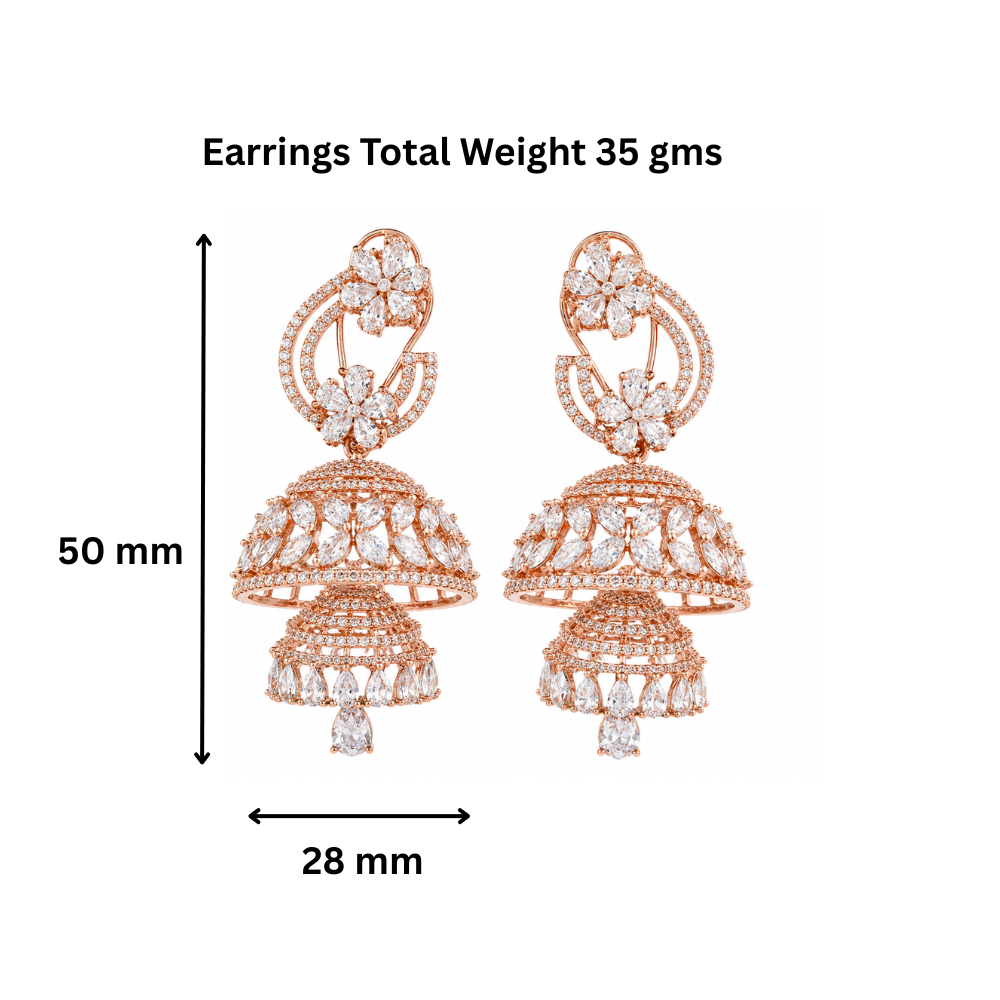 Royal Rose Gold Jhumka Earrings