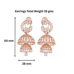 Royal Rose Gold Jhumka Earrings