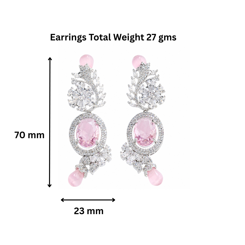 Pink Sparkle Drop Earrings