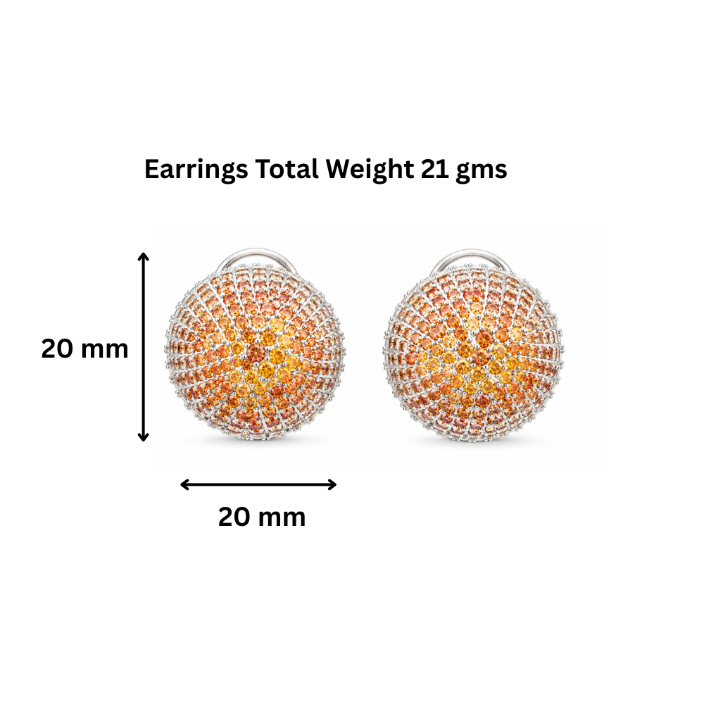 Round shape cubic zirconia stone Earrings