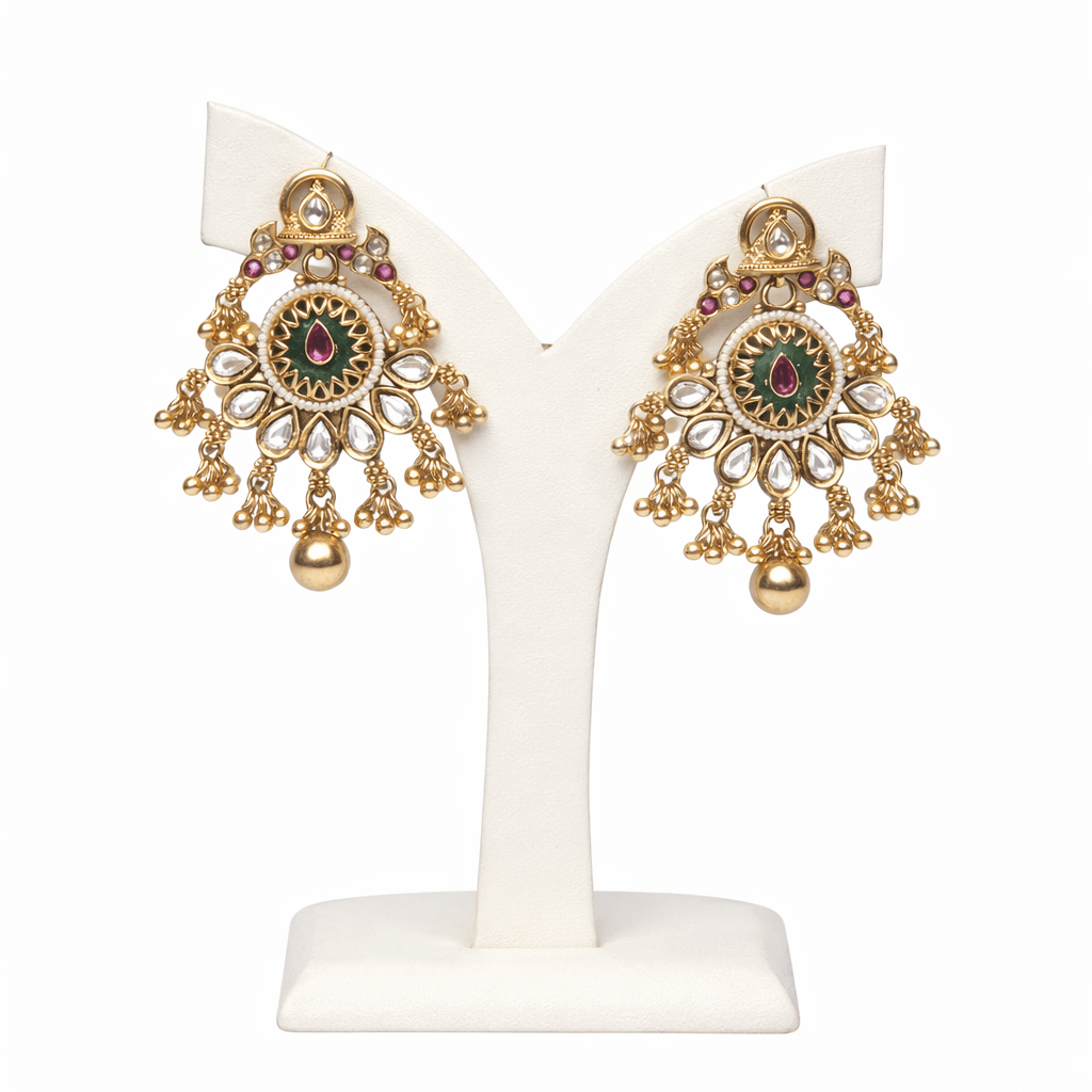 Traditional Gold Plated Kundan Necklace Set for Women