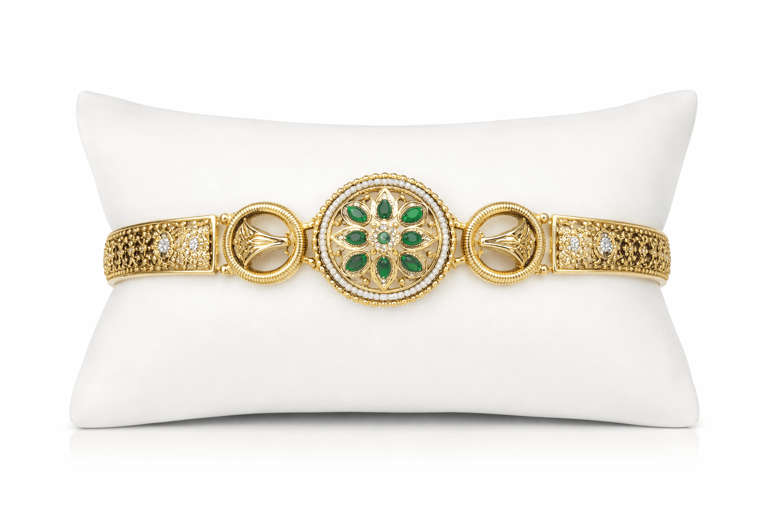 Traditional Gold-Plated Filigree Bracelet for Women