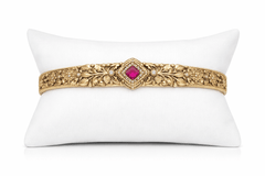 Traditional Antique Gold-Plated Filigree Bracelet for Women