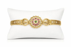 Traditional Antique Gold-Plated Filigree Bracelet for Women