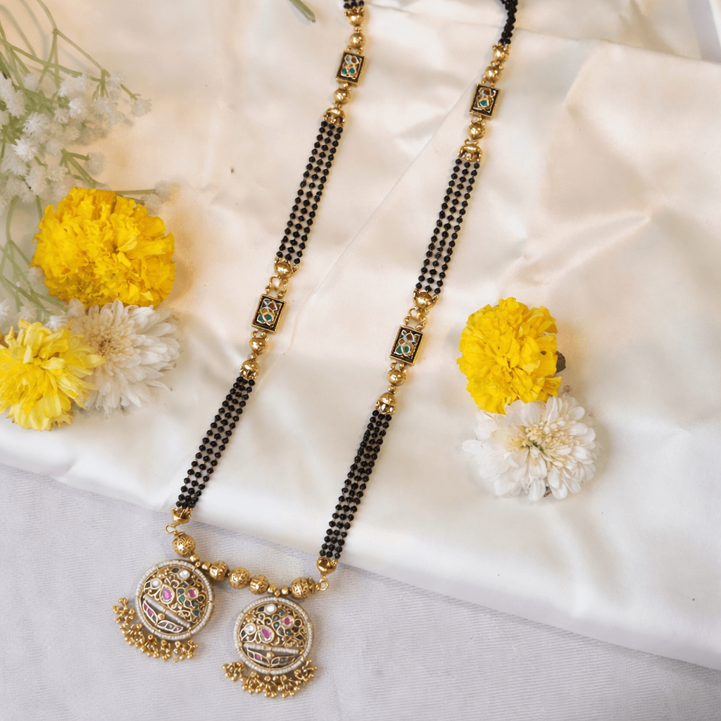 Traditional Gold Plated Long Mangalsutra Necklace for Women