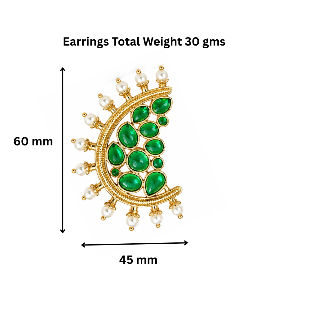 Emerald Pearl Royale Gold Plated Earcuff