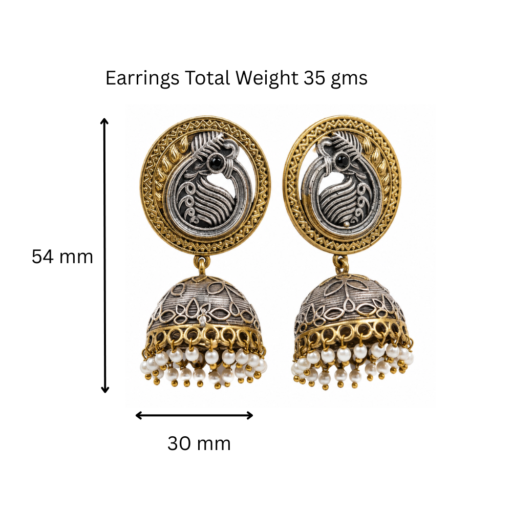 Royal Dual Tone Peacock Jumka