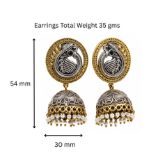 Royal Dual Tone Peacock Jumka