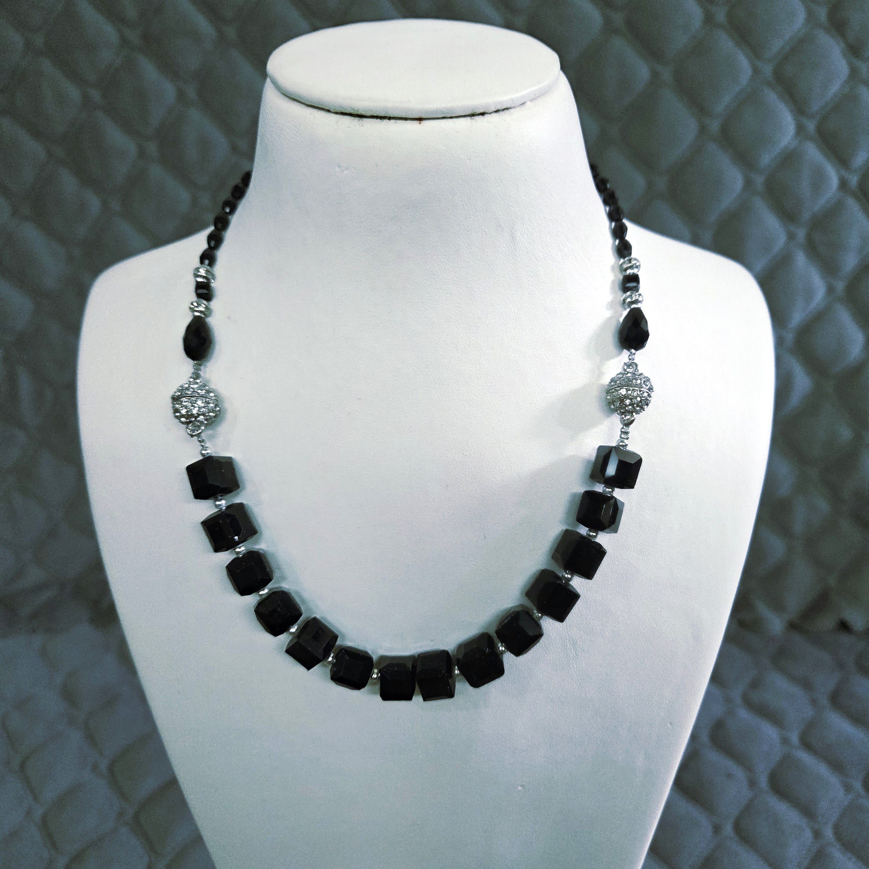 Blue Crystal Multi-Strand Necklace for Women Elegant Designer Statement Jewellery