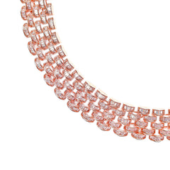 Dazzling cubic zirconia rose gold necklace set