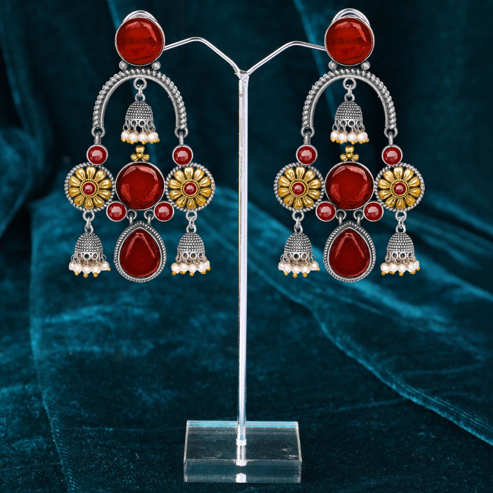 Ethnic kundan fusion earring
