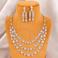 American Diamond multi layer necklace set