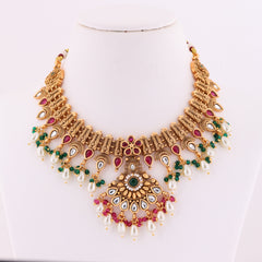 Nawratri Charm - Gold plated traditional necklace set