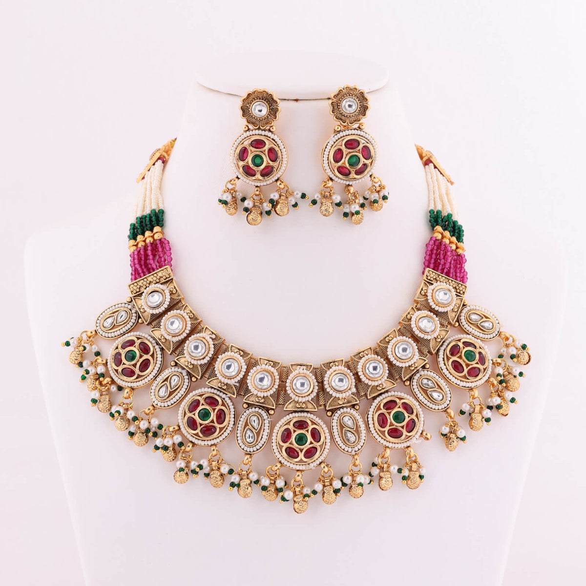 Rani Saaj - Gold plated traditional necklace set