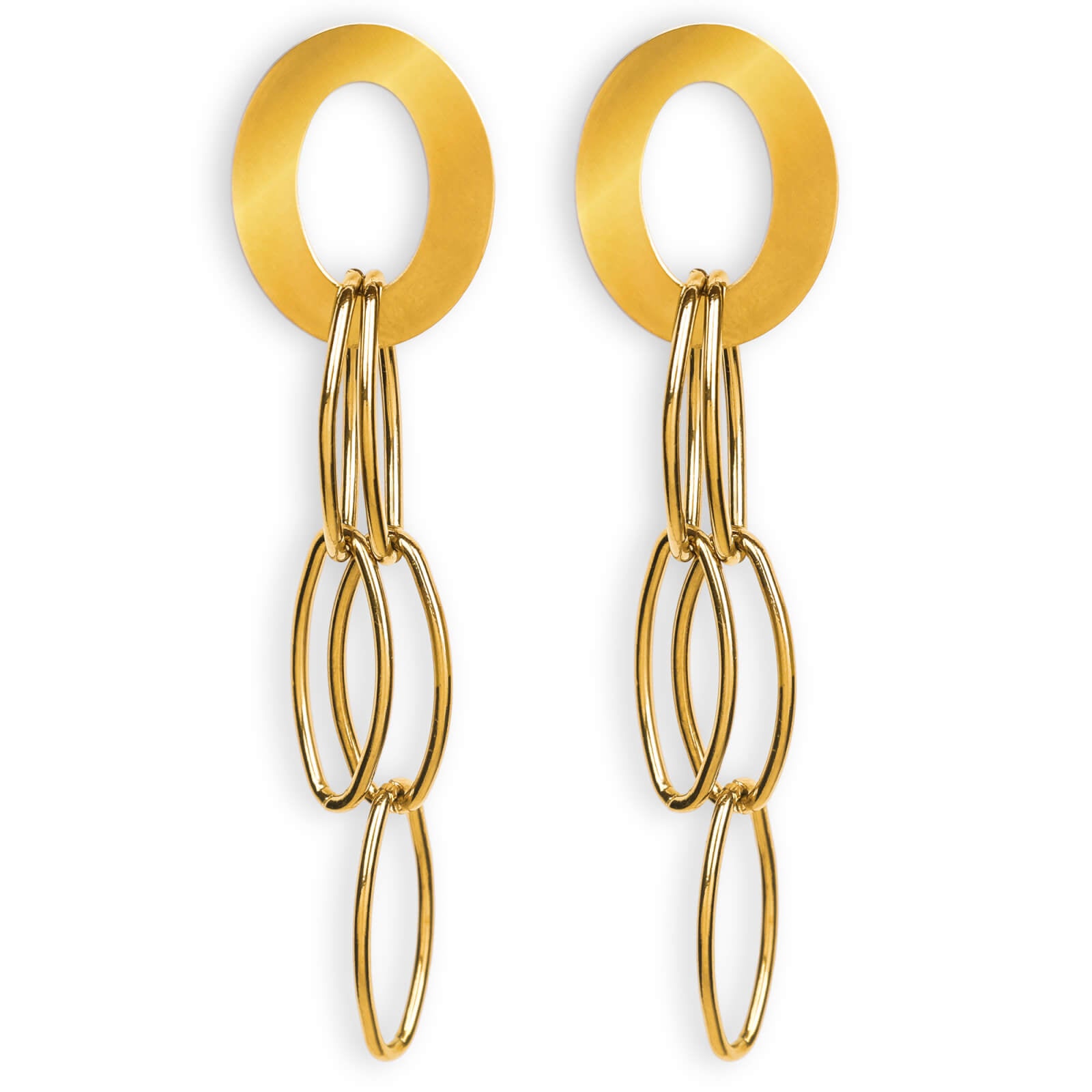Interlocking chain link drop earring
