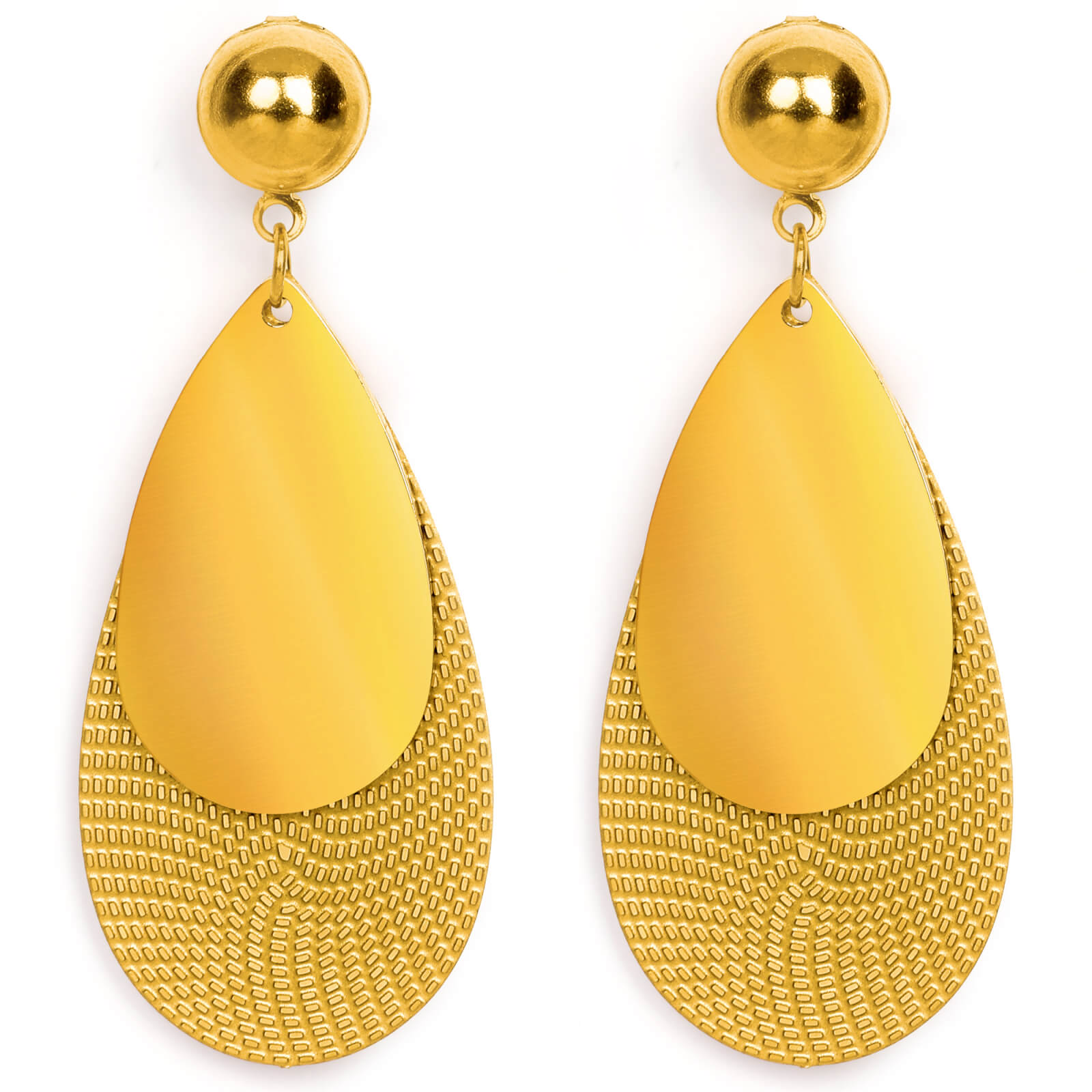 Gold plated drop earring