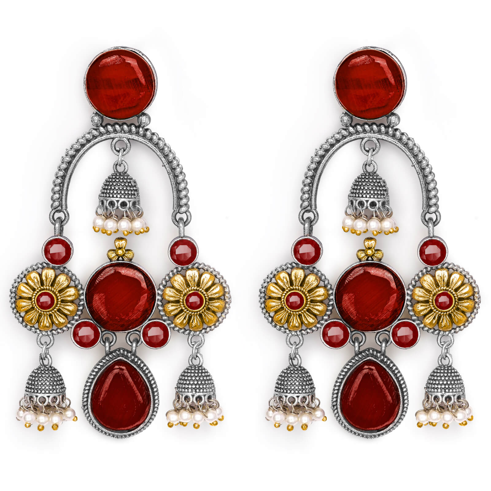 Ethnic kundan fusion earring