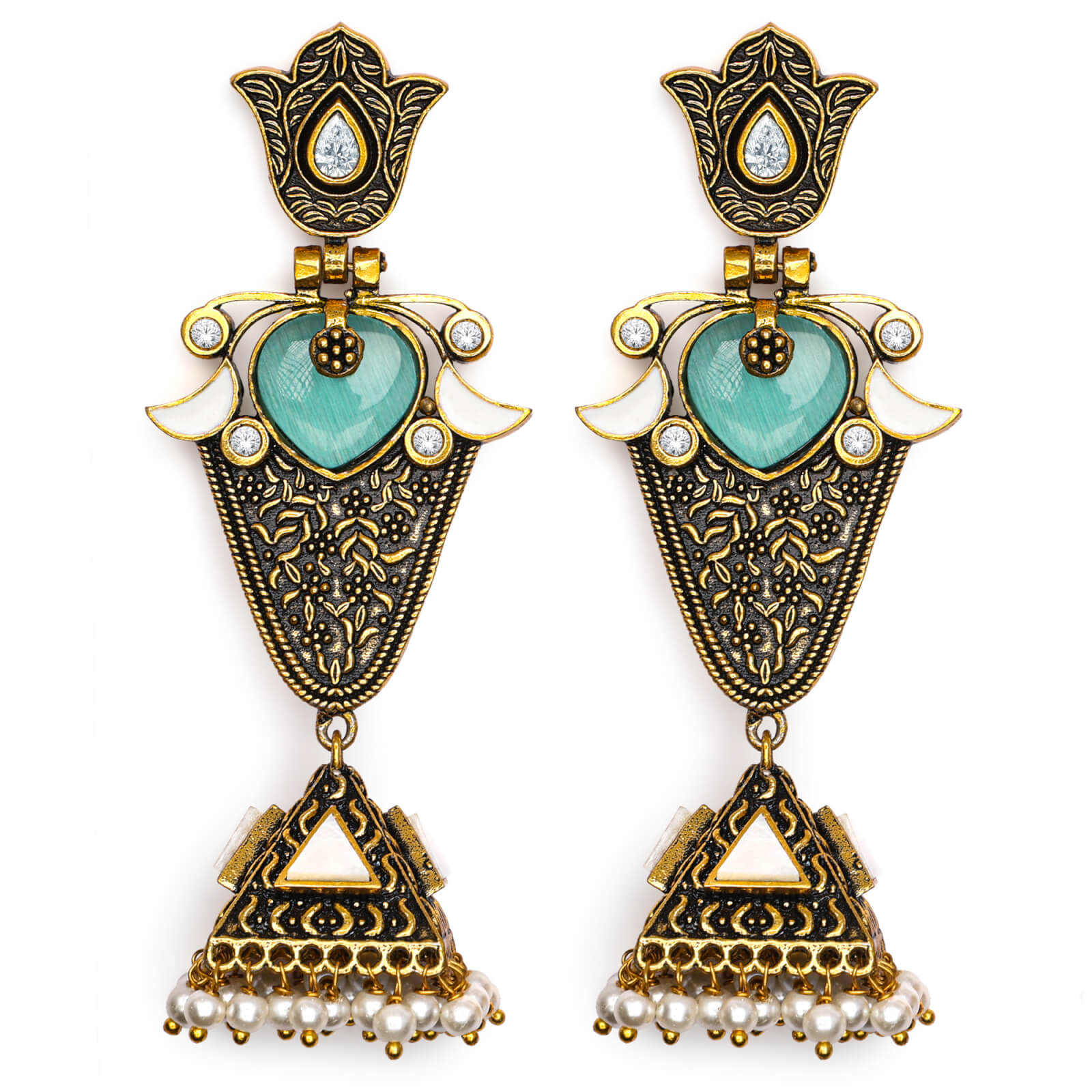 Antique Mehandi tone antique drop earring