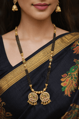 Traditional Gold Plated Long Mangalsutra Necklace for Women