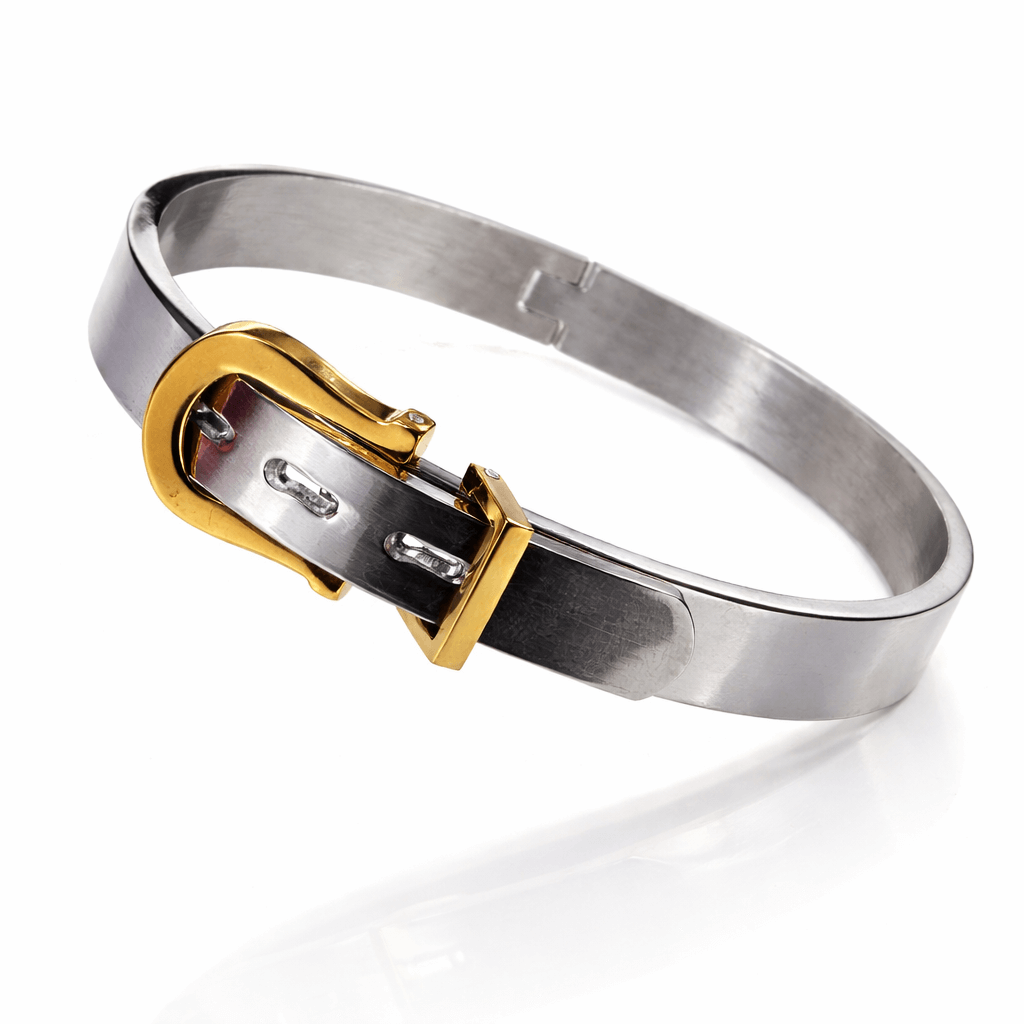 Urban Buckle Stainless Steel Silver Gold Men's Openable Kada