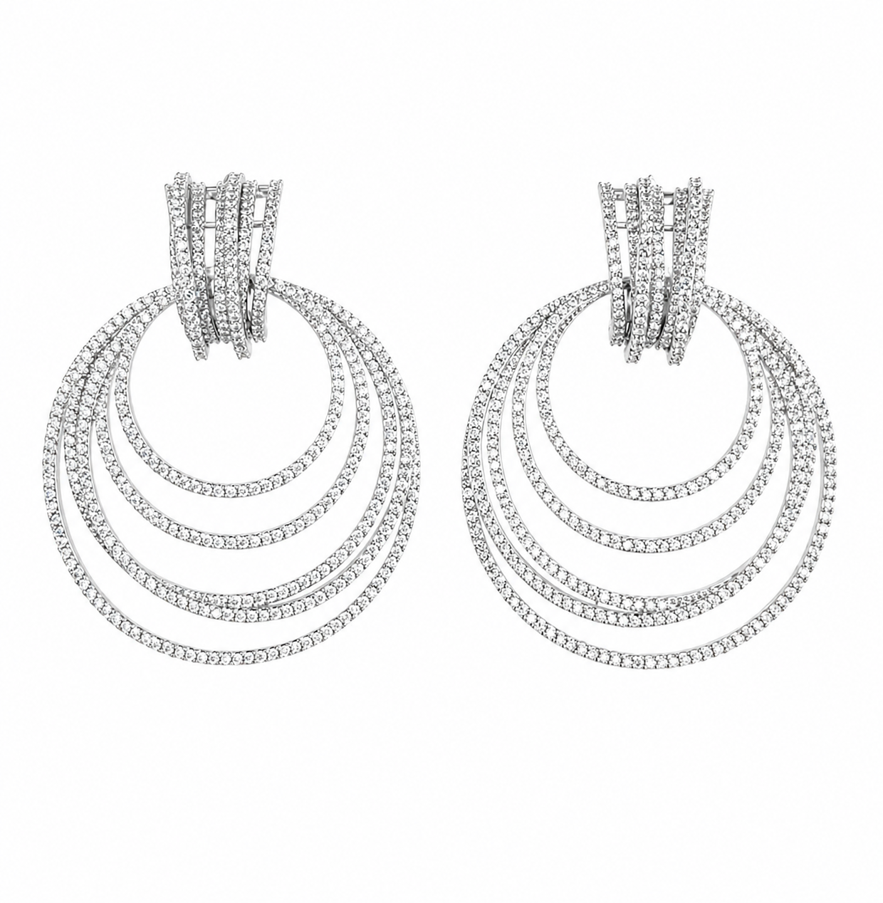 Silver Radiance Multi-Layer Earrings