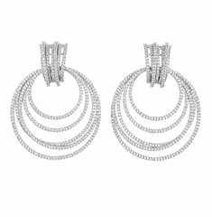 Silver Radiance Multi-Layer Earrings