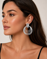 Silver Radiance Multi-Layer Earrings