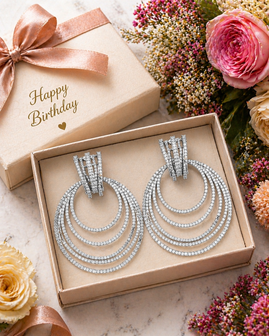 Silver Radiance Multi-Layer Earrings