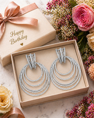 Silver Radiance Multi-Layer Earrings