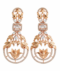 Rose Gold Lotus Bloom Earrings