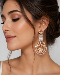 Rose Gold Lotus Bloom Earrings