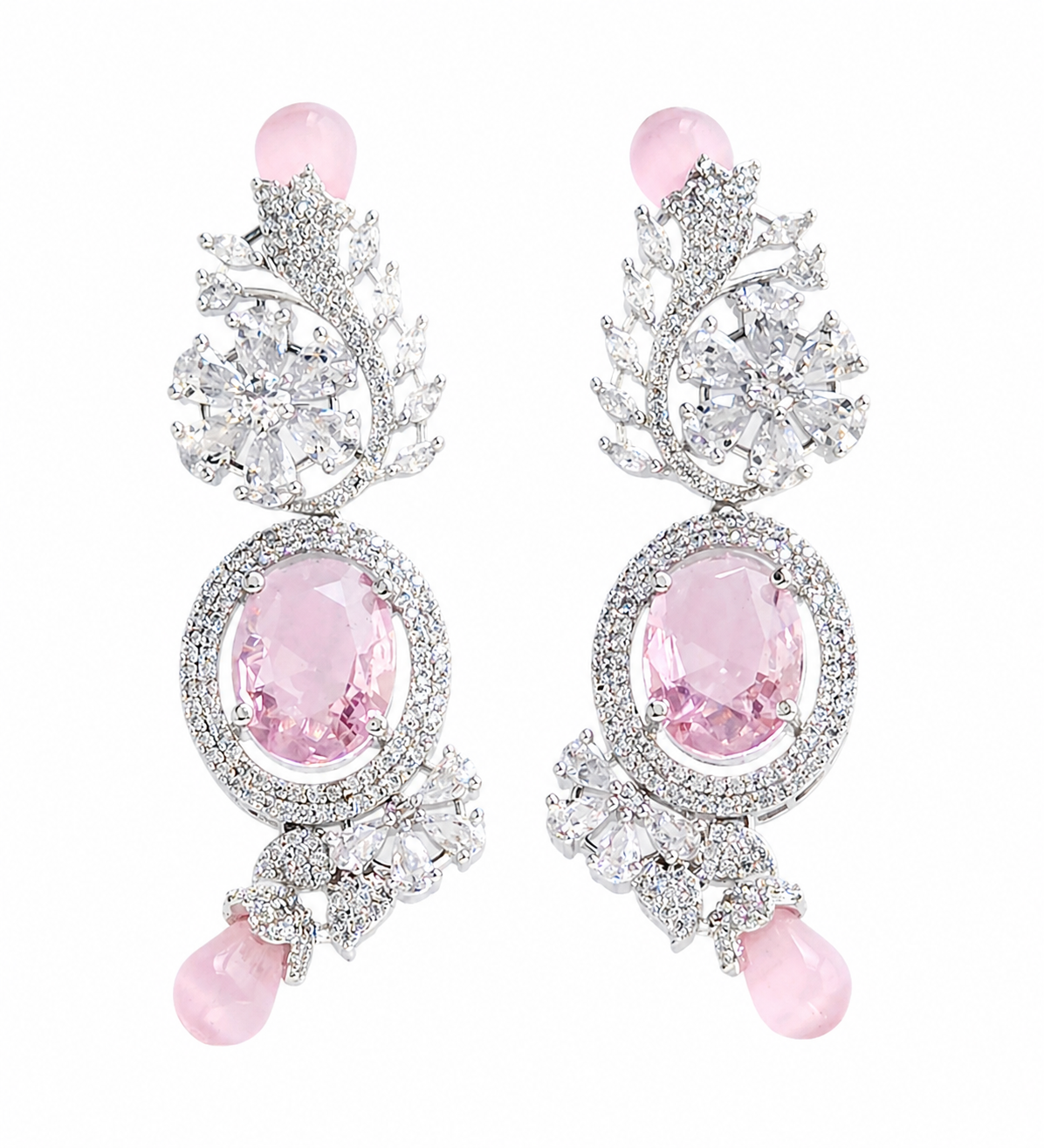 Pink Sparkle Drop Earrings