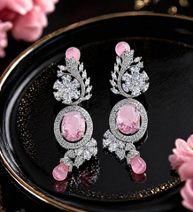 Pink Sparkle Drop Earrings