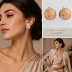 Round shape cubic zirconia stone Earrings