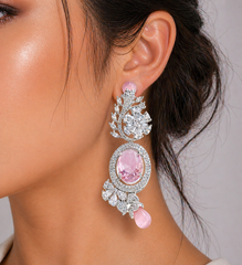 Pink Sparkle Drop Earrings