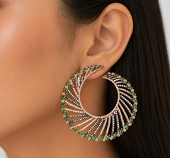 Luxe Emerald Swirl Earrings