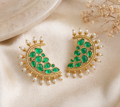 Emerald Pearl Royale Gold Plated Earcuff