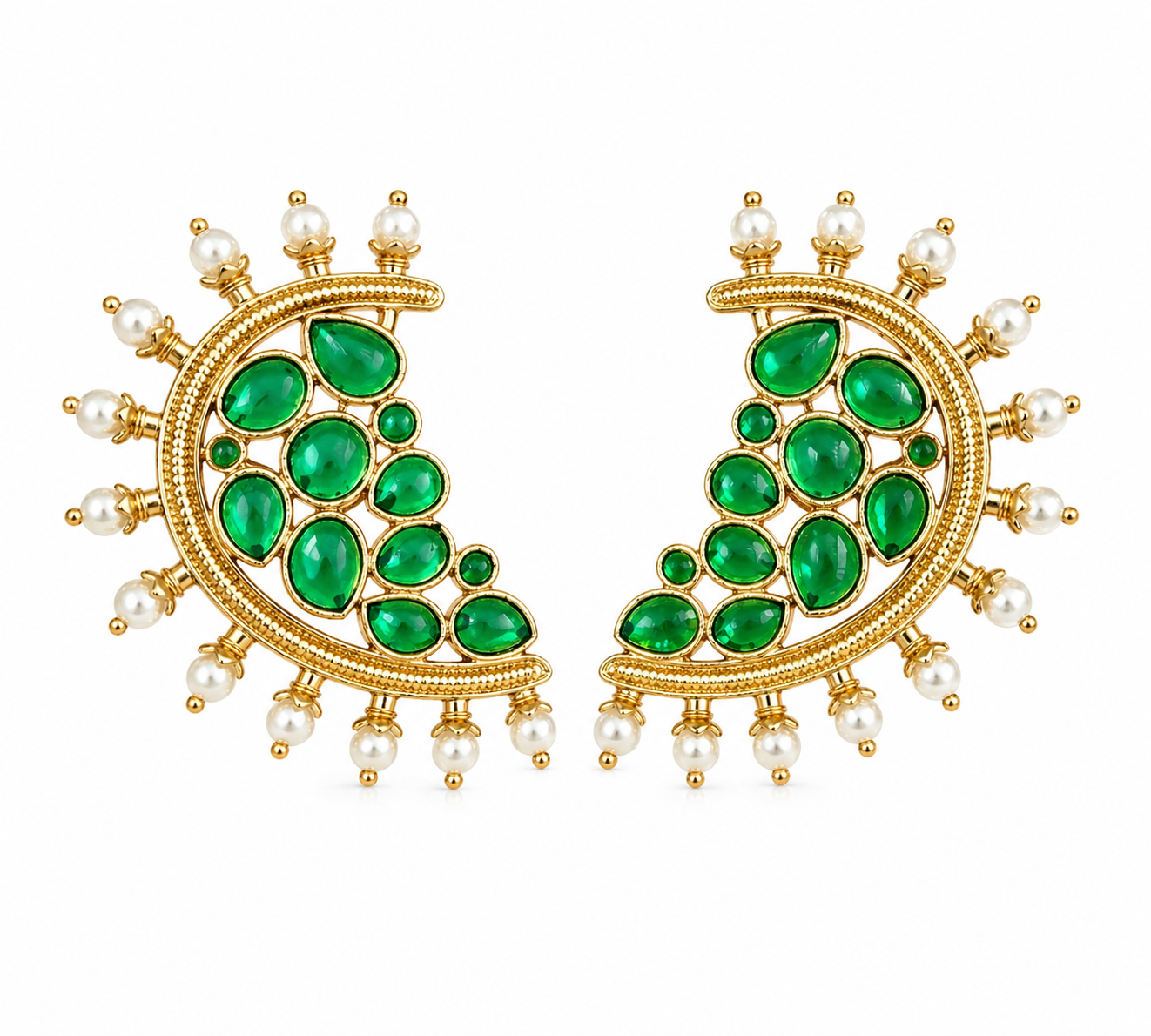 Emerald Pearl Royale Gold Plated Earcuff