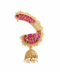 Royal Pink Jhumka Gold Plated Earcuff