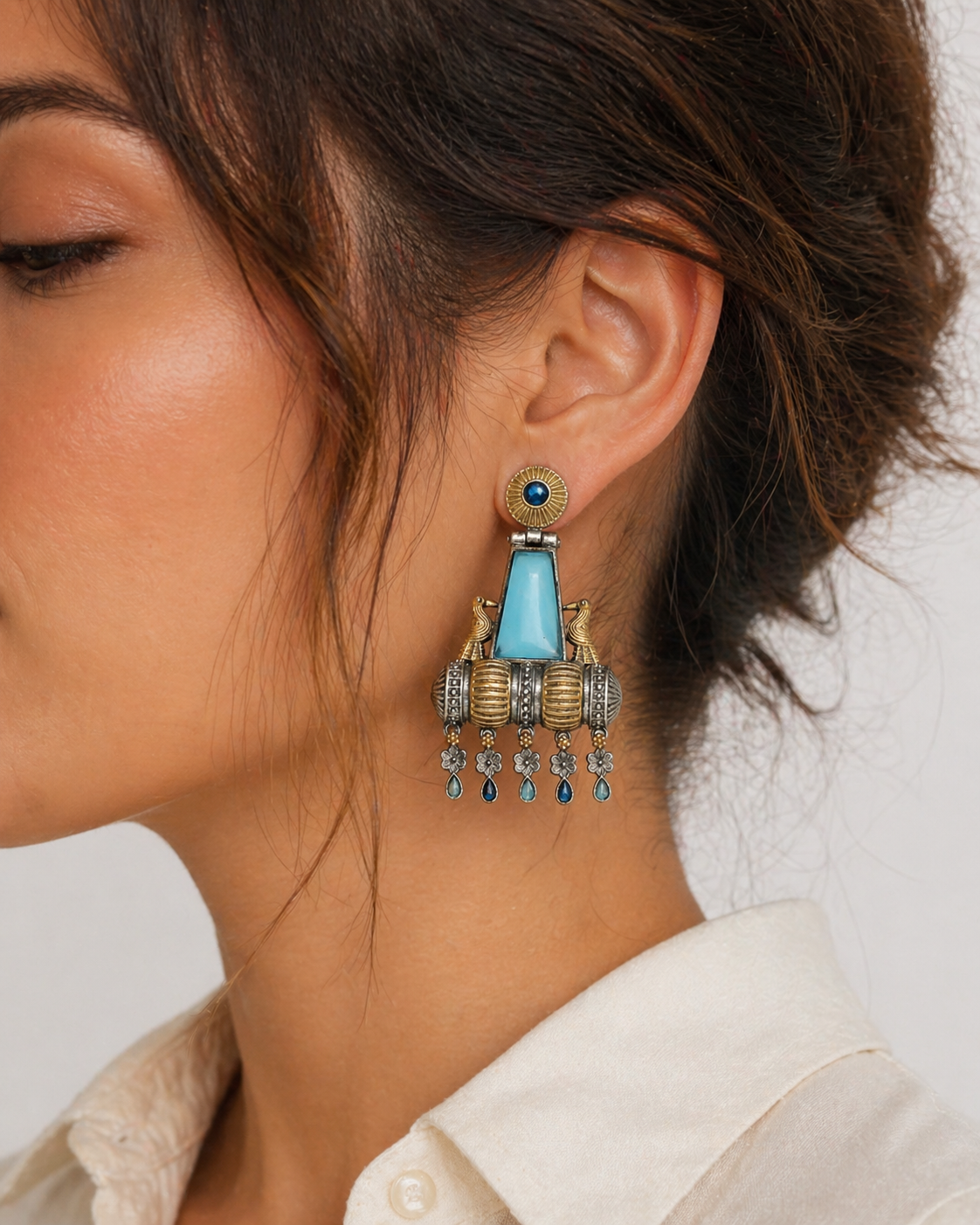 Blue Aura Dual Tone Dangles