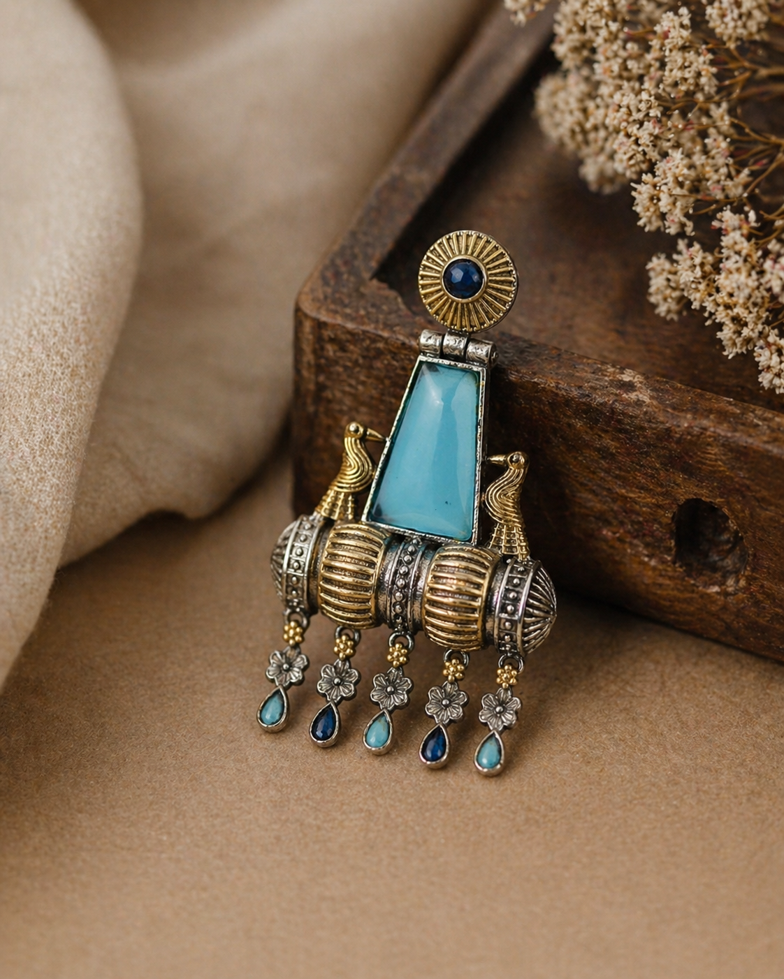 Blue Aura Dual Tone Dangles