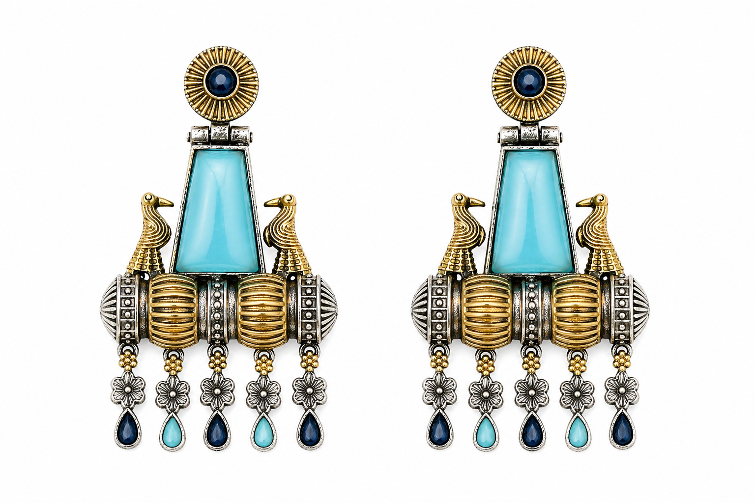 Blue Aura Dual Tone Dangles
